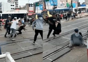 TREN SARMIENTO: VENDEDORES AMBULANTES A LAS PIÑAS EN LINIERS.