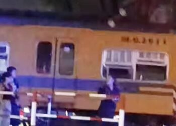 UNA PAREJA CRUZO CON LAS BARRERAS BAJAS CON SU CAMIONETA Y FUERON CHOCADOS POR EL TREN .