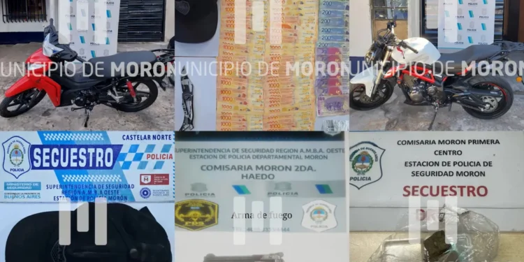 Once detenidos en Morón, Haedo y Castelar tras un gran operativo antimotochorros.