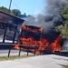 Incendio de un colectivo de la línea 166 generó alarma en Morón.