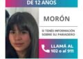 Buscan a Milena Iris Sumbay, una niña de 12 años vista por última vez en Morón